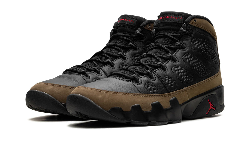 Air Jordan 9 High-Top Sneakers - Black & Olive Brown