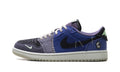 Air Jordan 1 Low Sneakers in Navy & Purple Patchwork
