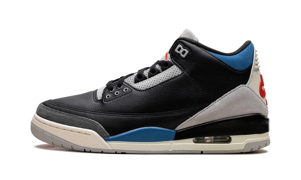 Air Jordan 3 Sneakers – Black, Grey & Blue
