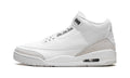 Air Jordan 3 Sneakers – White & Silver Grey