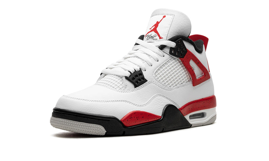 Air Jordan 4 Sneakers - White, Red & Black