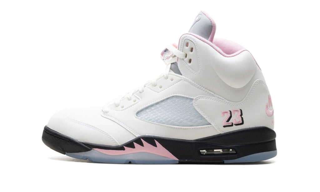 Air Jordan 5 Sneakers – White, Pink & Black
