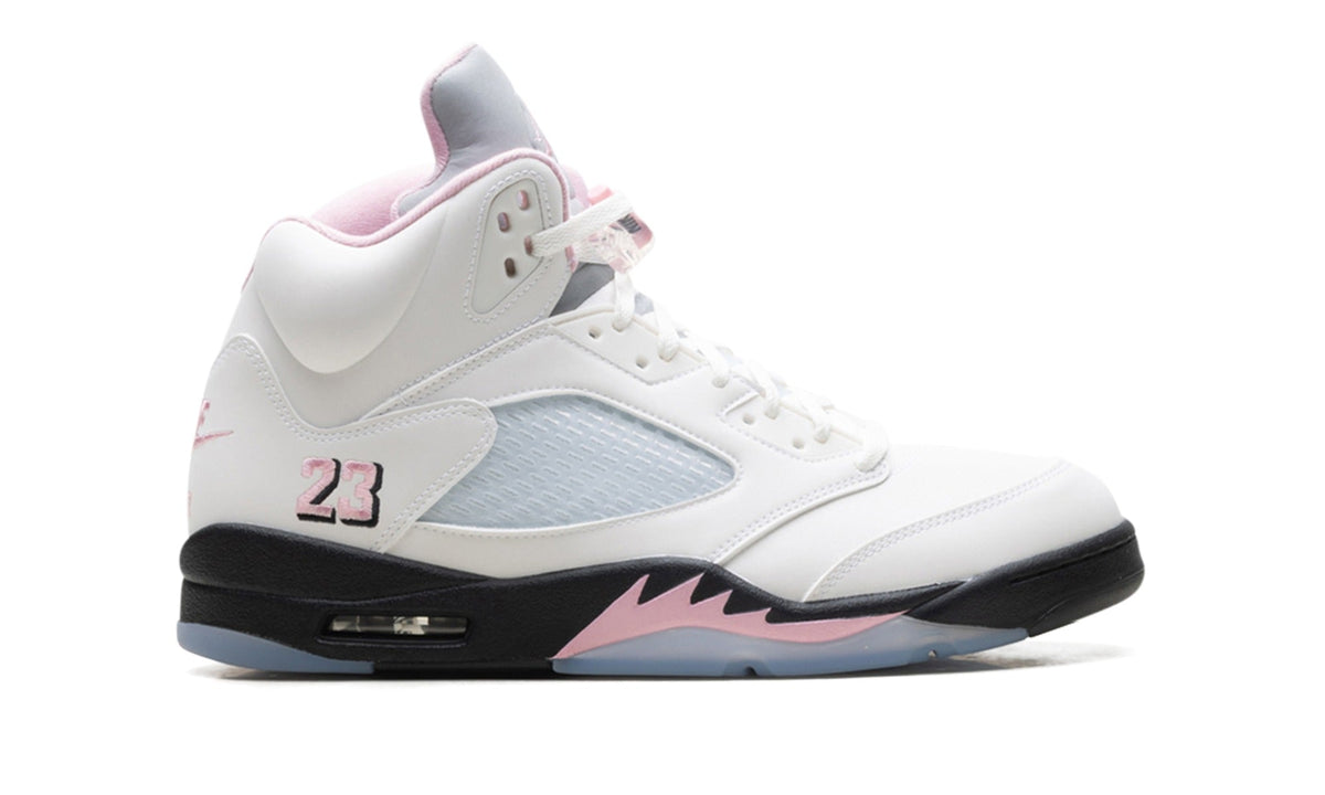 Air Jordan 5 Sneakers – White, Pink & Black