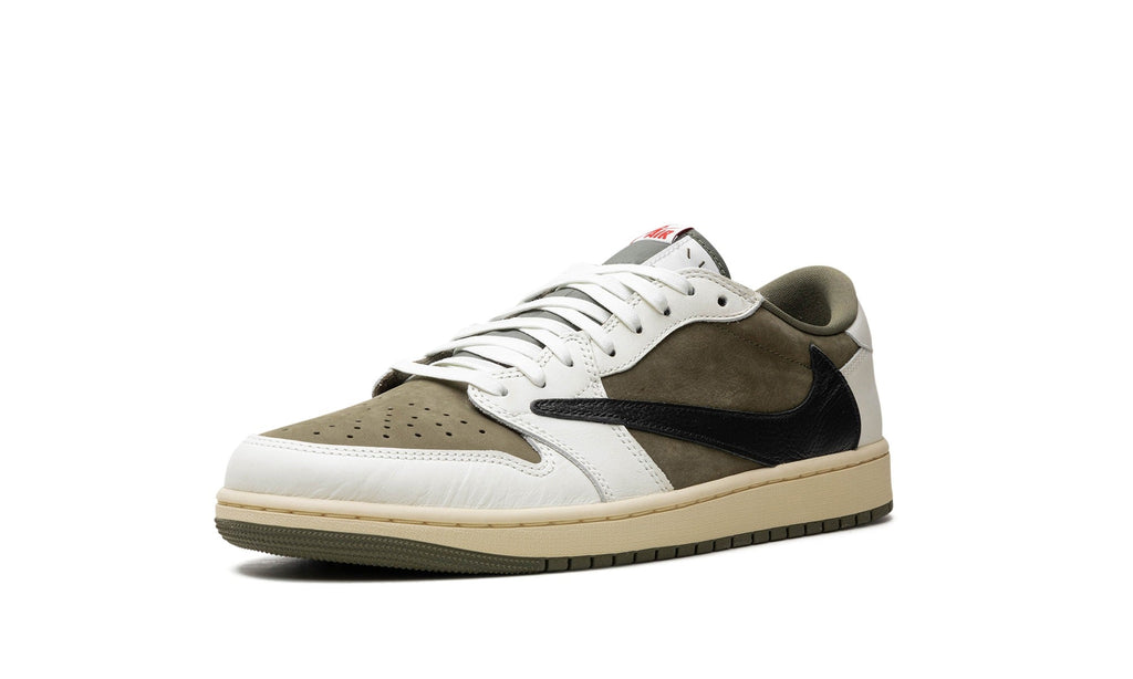 Travis Scott x Air Jordan 1 Low Sneakers – Olive, White & Black