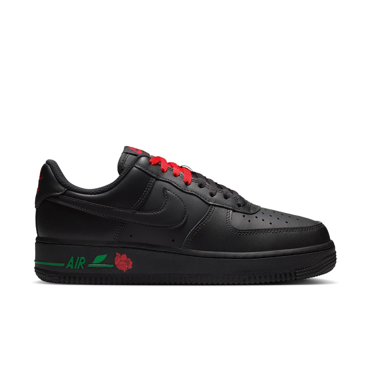 Nike Air Force 1 Low Sneakers – Black & Red Rose