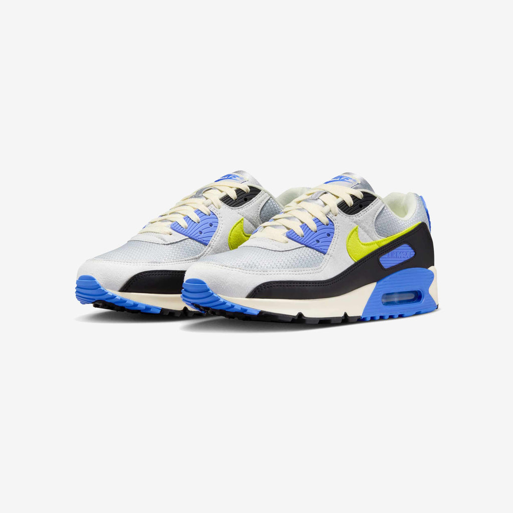 Nike Air Max Sneakers – White, Blue & Neon Yellow