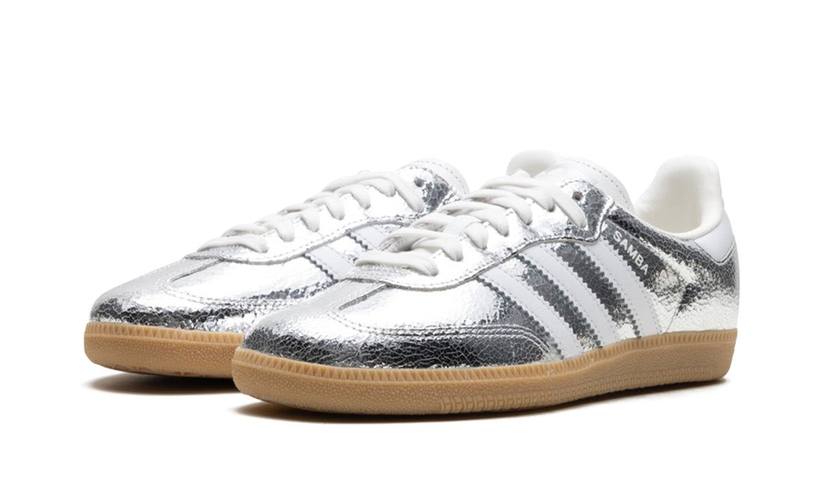 adidas Samba OG Sneakers – Metallic Silver, White & Gum