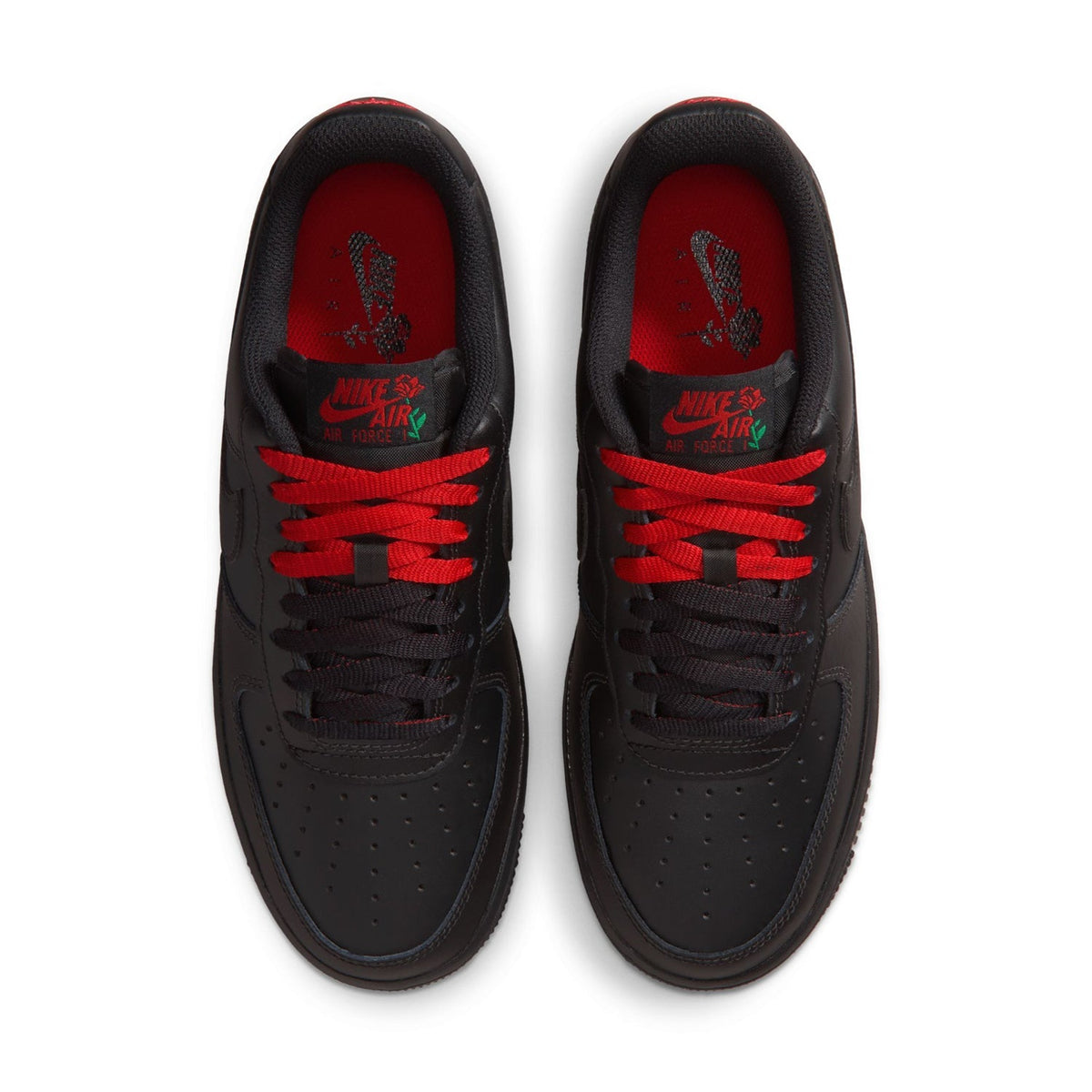Nike Air Force 1 Low Sneakers – Black & Red Rose