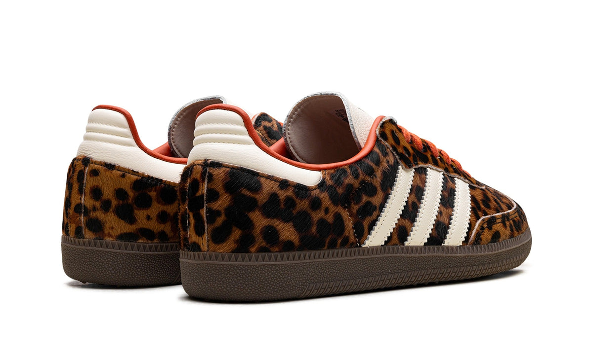 adidas Samba OG Sneakers – Leopard Print, Cream & Orange