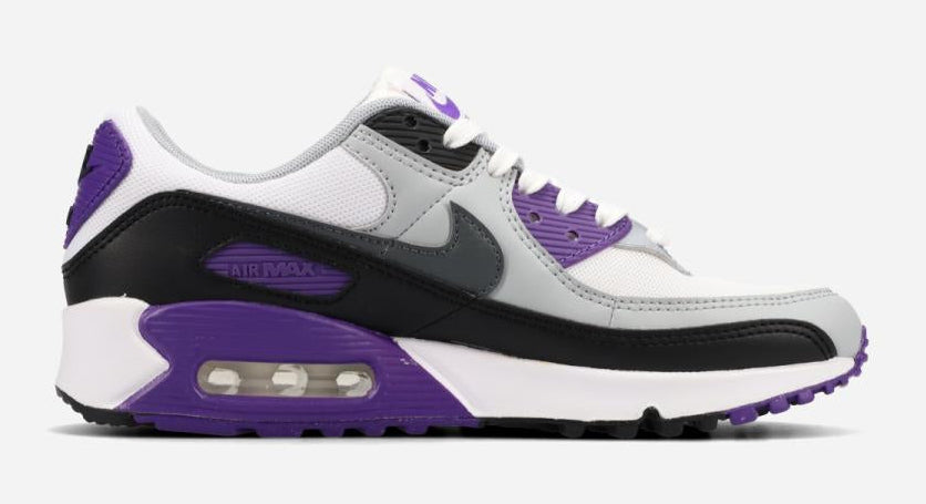 Nike Air Max 90 Sneakers – White, Grey & Purple