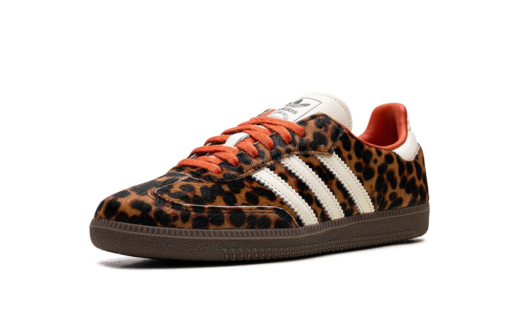 adidas Samba OG Sneakers – Leopard Print, Cream & Orange