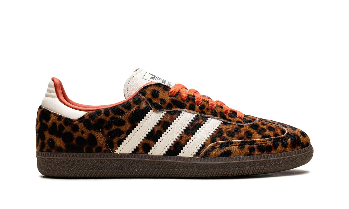 adidas Samba OG Sneakers – Leopard Print, Cream & Orange