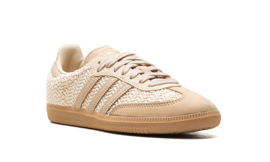 adidas Samba OG Crochet Sneakers in Beige & Gum