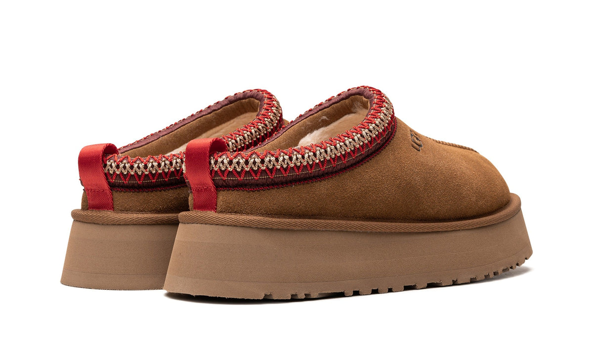 UGG Tazz Platform Slippers – Chestnut Brown & Red