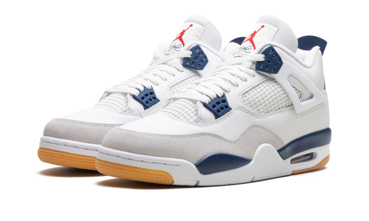 Nike SB x Air Jordan 4 Sneakers – White, Navy & Gum